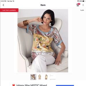 Gorgeous Johnny Was Mistic Embroidered Tunic